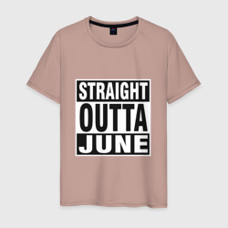 Прямо из июня – Мужская футболка хлопок с принтом купить со скидкой в -20%