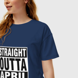 Женская футболка хлопок Oversize Прямо из апреля - фото 2