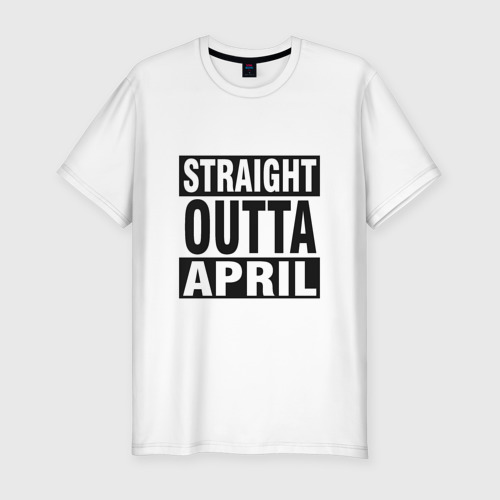 Мужская футболка хлопок Slim с принтом Прямо из апреля, вид спереди #2
