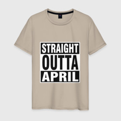 Прямо из апреля – Мужская футболка хлопок с принтом купить со скидкой в -20%