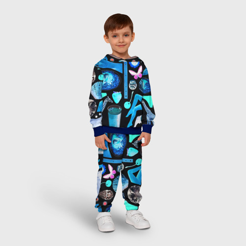 Детский костюм с толстовкой 3D Underground pattern / Fashion 2099, цвет синий - фото 3