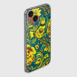 Чехол для iPhone 15 силиконовый с защитой камеры Хохломская Роспись Две Птицы - фото 2