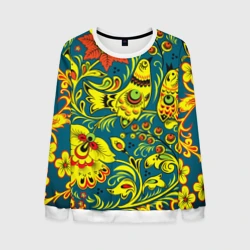 Мужской свитшот 3D Хохломская Роспись Две Птицы