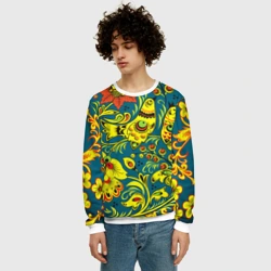 Мужской свитшот 3D Хохломская Роспись Две Птицы - фото 2