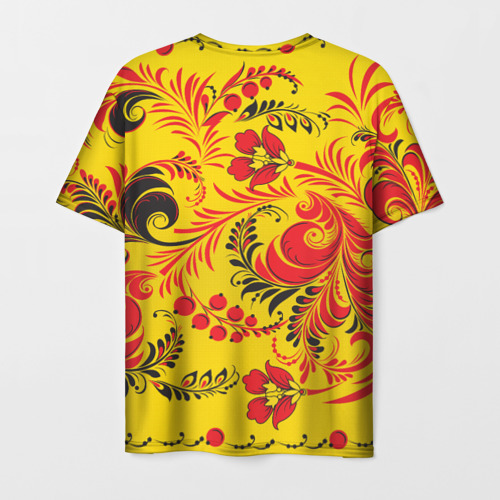 Мужская футболка 3D Хохломская Роспись Цветы, цвет 3D печать - фото 2