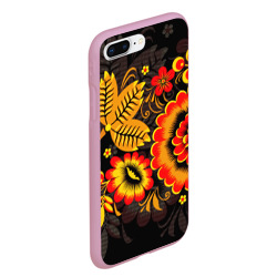 Чехол для iPhone 7Plus/8 Plus матовый Хохломская Роспись Цветы На Тёмном Фоне - фото 2