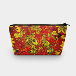 Косметичка 3D Хохломская Роспись Две Птици На Красном Фоне