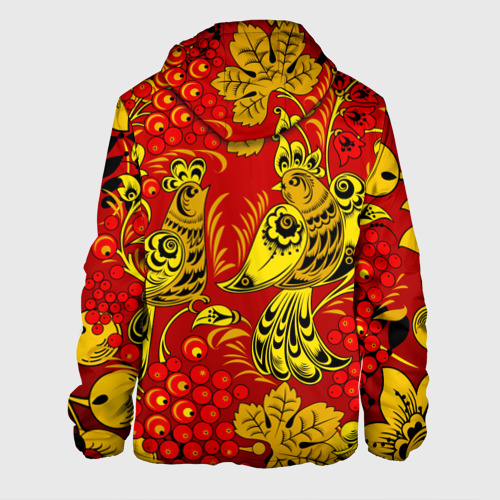 Мужская куртка 3D Хохломская Роспись Две Птици На Красном Фоне, цвет 3D печать - фото 2