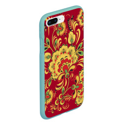 Чехол для iPhone 7Plus/8 Plus матовый Хохломская Роспись Цветы На красном Фоне - фото 2