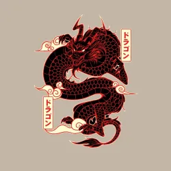 Мужской свитшот хлопок Японский красный Дракон Japan Dragon - фото 2