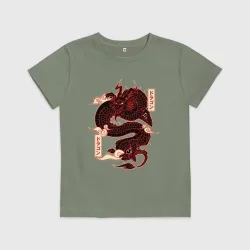 Детская футболка хлопок Японский красный Дракон Japan Dragon