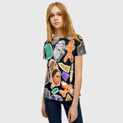 Женская футболка 3D Underground pattern / Fashion trend - фото 2