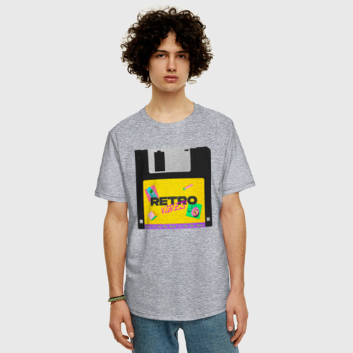 Мужская футболка хлопок Oversize с принтом Retro vibes, фото на моделе #1