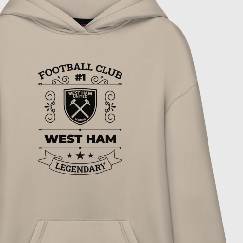 Худи SuperOversize хлопок West Ham: Football Club Number 1 Legendary, цвет миндальный - фото 3