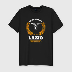 Мужская футболка хлопок Slim Лого Lazio и надпись Legendary Football Club