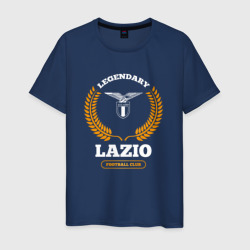 Лого Lazio и надпись Legendary Football Club – Мужская футболка хлопок с принтом купить со скидкой в -20%