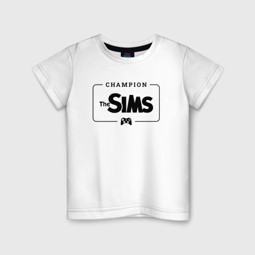 Детская футболка хлопок The Sims Gaming Champion: рамка с лого и джойстиком