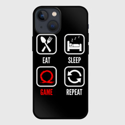 Чехол для iPhone 13 mini Eat, Sleep, God of War, Repeat