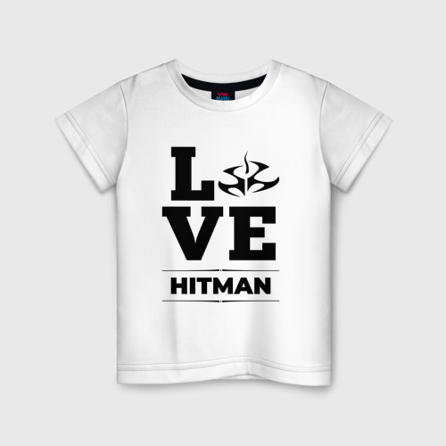 Детская футболка хлопок Hitman Love Classic, цвет белый