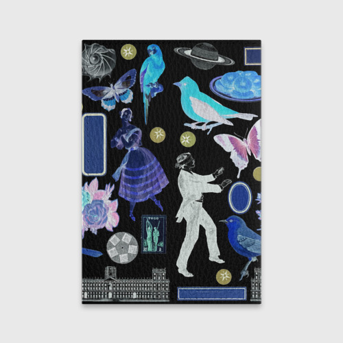 Обложка для паспорта матовая кожа Underground pattern, цвет синий - фото 2
