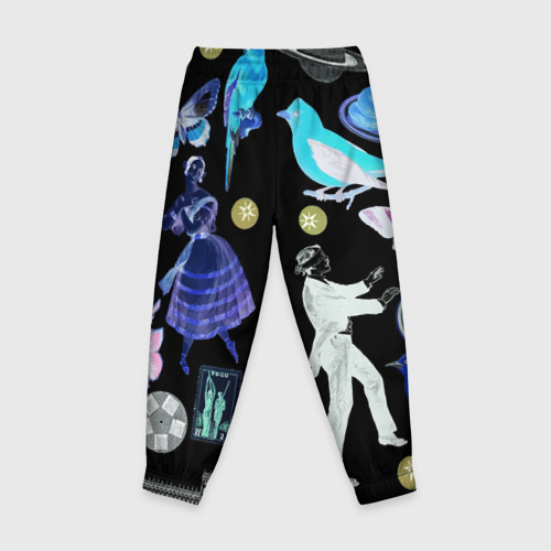 Детские брюки 3D с принтом Underground pattern, вид сзади #1