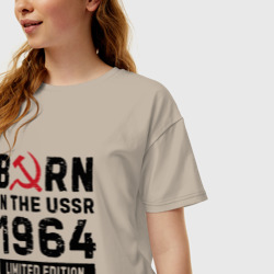 Женская футболка хлопок Oversize Born In The USSR 1964 Limited Edition - фото 2