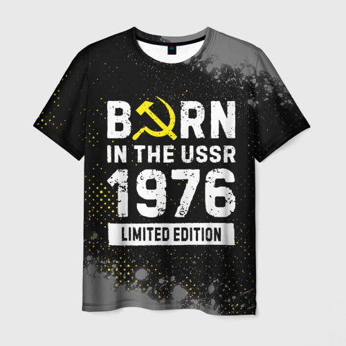 Мужская футболка с принтом Born In The USSR 1976 year Limited Edition, вид спереди №1