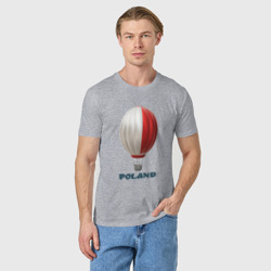 Мужская футболка хлопок 3d aerostat Polish flag - фото 2