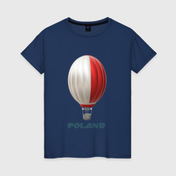 Женская футболка хлопок 3d aerostat Polish flag