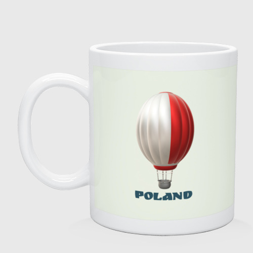 Кружка керамическая 3d aerostat Polish flag, цвет фосфор