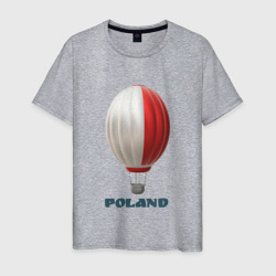 Мужская футболка хлопок 3d aerostat Polish flag