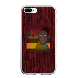 Чехол для iPhone 7Plus/8 Plus матовый Африканская маска African mask ethnic illustration