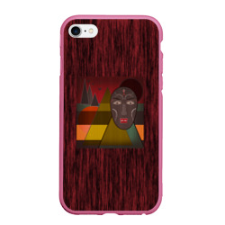 Чехол для iPhone 6/6S матовый Африканская маска African mask ethnic illustration