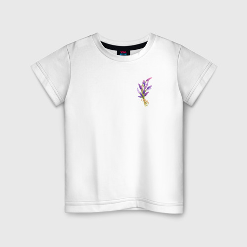 Детская футболка хлопок Лаванда прованс, цвет белый