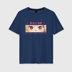 Женская футболка хлопок Oversize Марин Китагава глаза