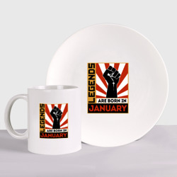 Набор: тарелка + кружка Январь - Легенда