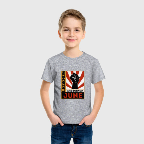 Детская футболка хлопок с принтом Июнь - Легенда, фото на моделе #1