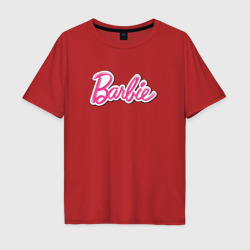 Мужская футболка хлопок Oversize Barbie logo