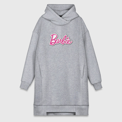 Платье-худи хлопок Barbie logo, цвет меланж