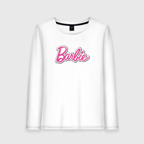 Женский лонгслив хлопок Barbie logo, цвет белый