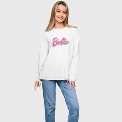 Женский лонгслив oversize хлопок Barbie logo - фото 2