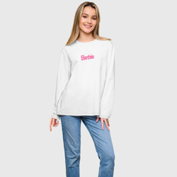 Женский лонгслив oversize хлопок Barbie Mini logo - фото 2