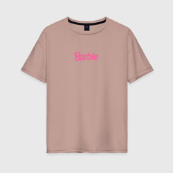 Женская футболка хлопок Oversize Barbie Mini logo