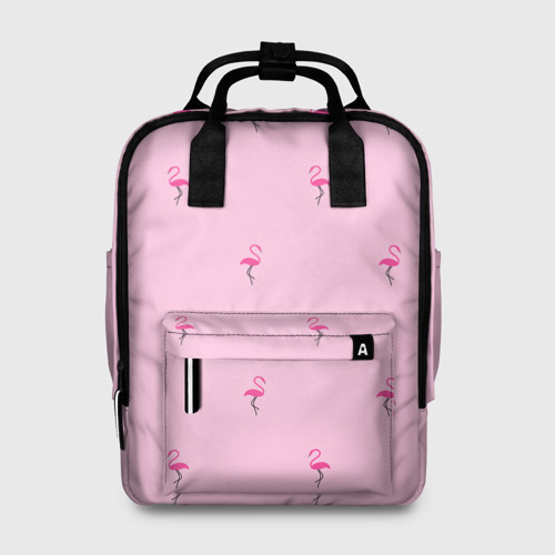 Женский рюкзак 3D Фламинго на розовом фоне