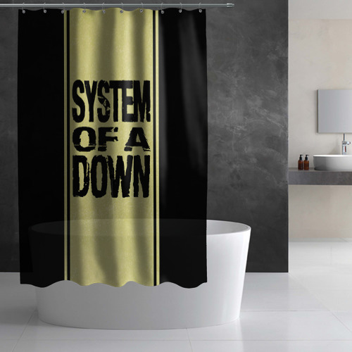 Штора 3D для ванной System of a Down: 5 Album Bundle - фото 2