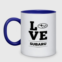 Кружка двухцветная Subaru Love Classic