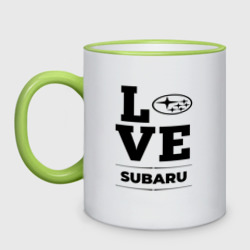 Кружка двухцветная Subaru Love Classic