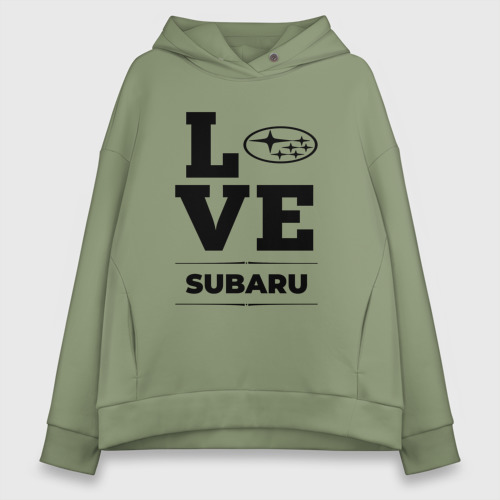 Женское худи Oversize хлопок Subaru Love Classic, цвет авокадо