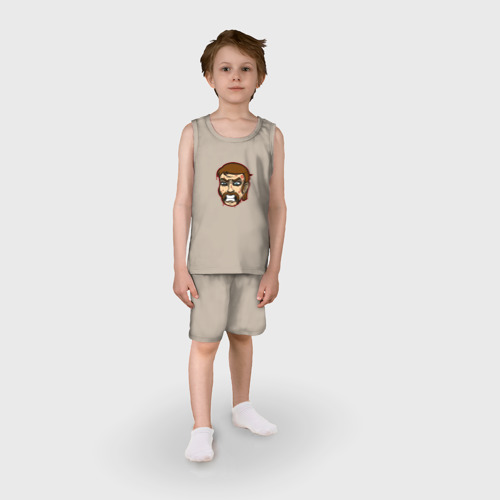 Детская пижама с шортами хлопок Джек горячая линия Маями арт, цвет миндальный - фото 3