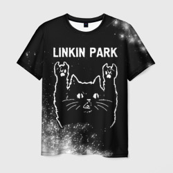 Мужская футболка 3D Группа Linkin Park и Рок Кот